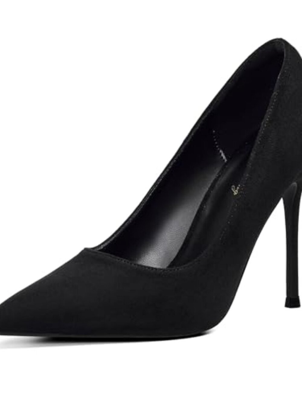 🆕 Womens High Heels Pumps Closed Pointed Toe Stiletto 4Inch Heels - Black Suede
